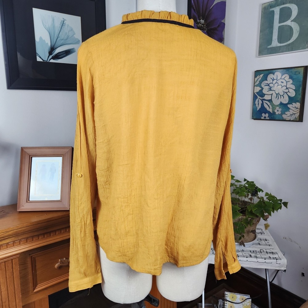 Active USA Crinkle Lightweight Boho Top Size Large - Picture 2 of 5
